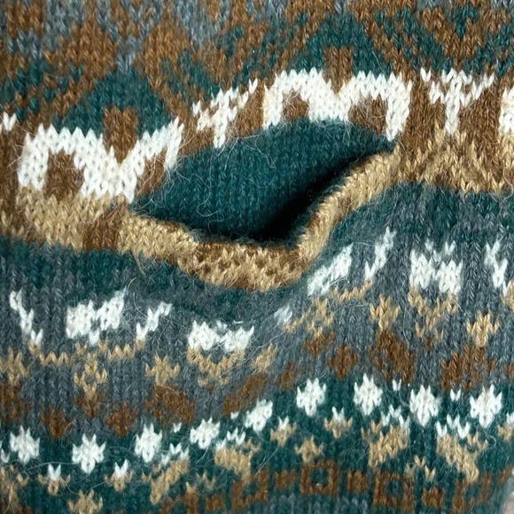 The Alpaca Connection Vintage Tribal Ethnic Print Cardigan Sweater Peru - Picture 4 of 7